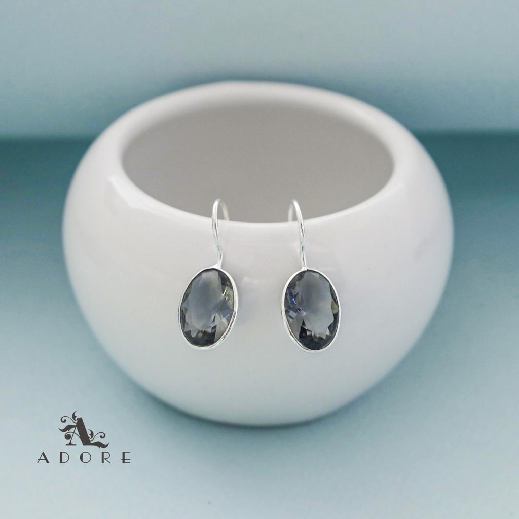 Cercel Silver Oval Drops