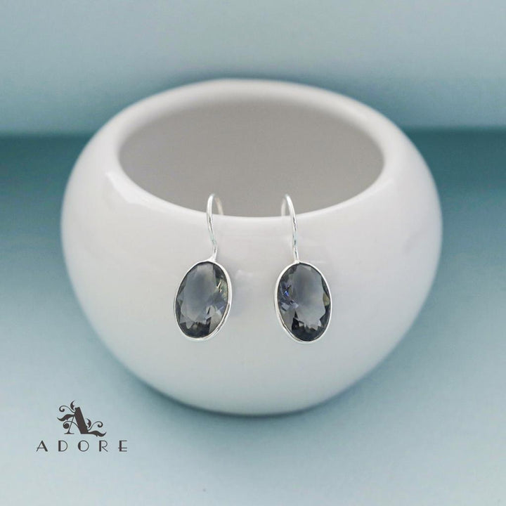 Cercel Silver Oval Drops