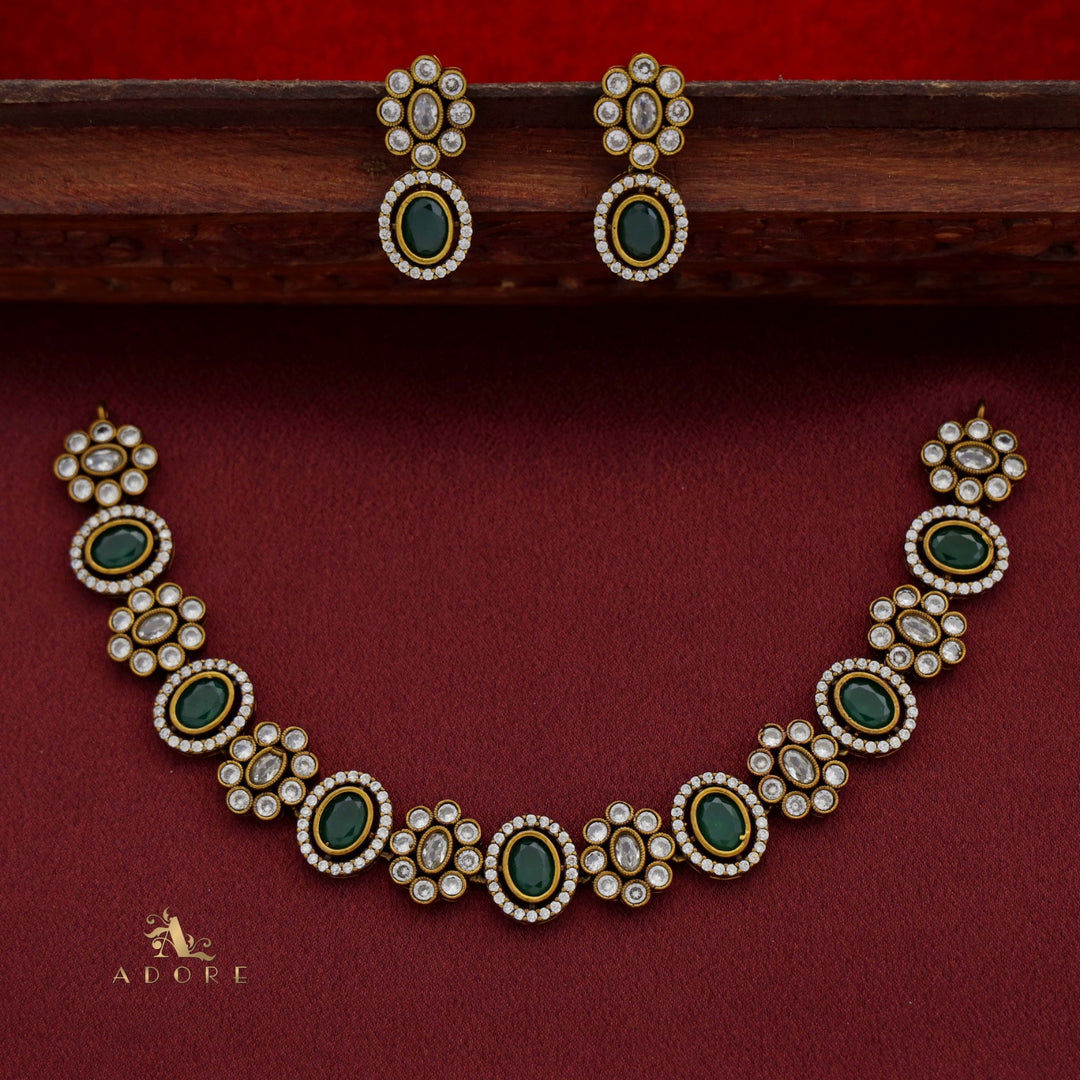 Bhaumiya Short Neckpiece With Earring