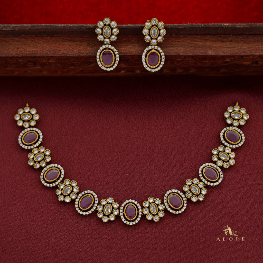 Bhaumiya Short Neckpiece With Earring