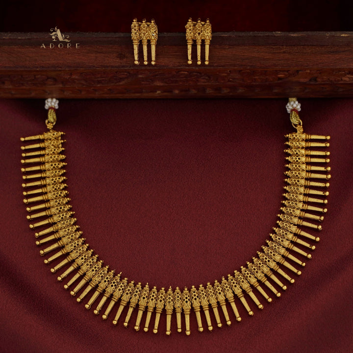 Umaya Jasmine Bud Short Neckpiece With Earring