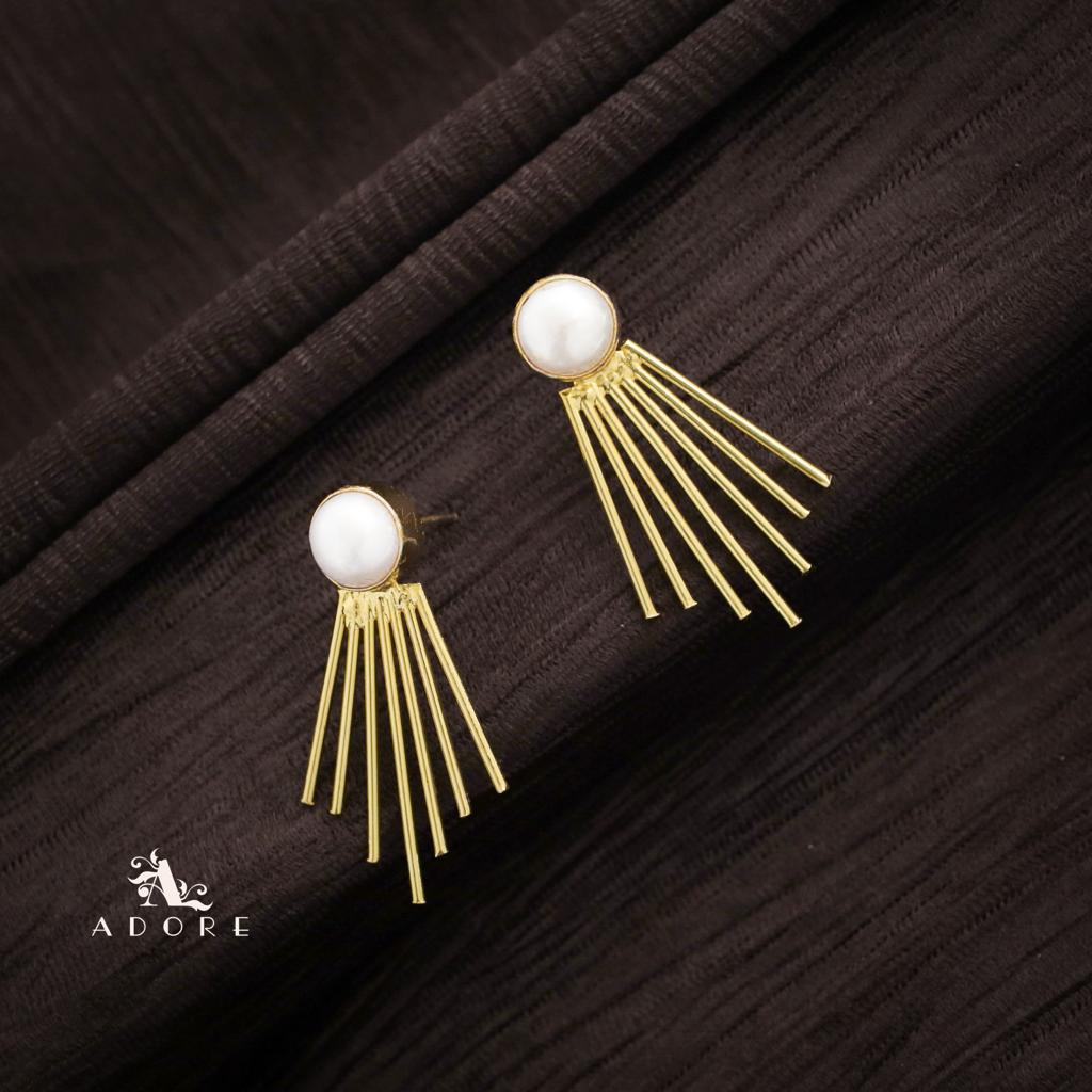 Golden Pearly Shower Earring