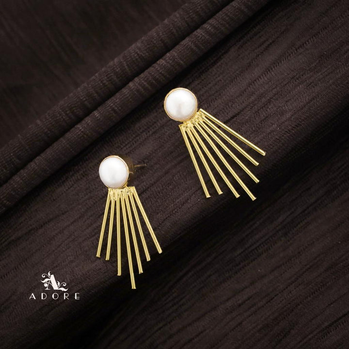 Golden Pearly Shower Earring