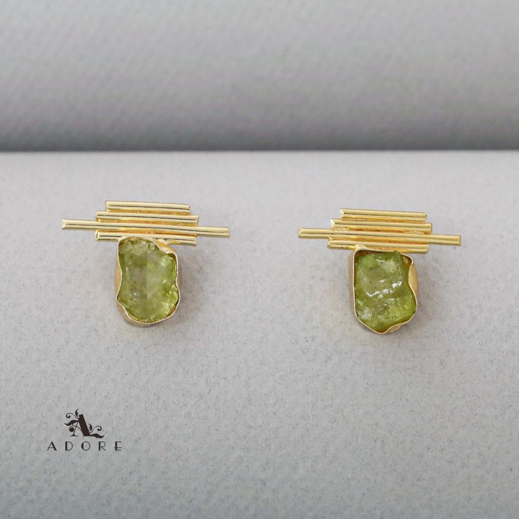 Sticky Lines Dyed Stone Earring