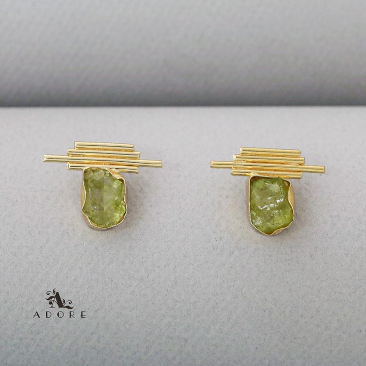 Sticky Lines Dyed Stone Earring