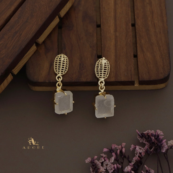 Colonnade Rectangle Raw Stone Earring