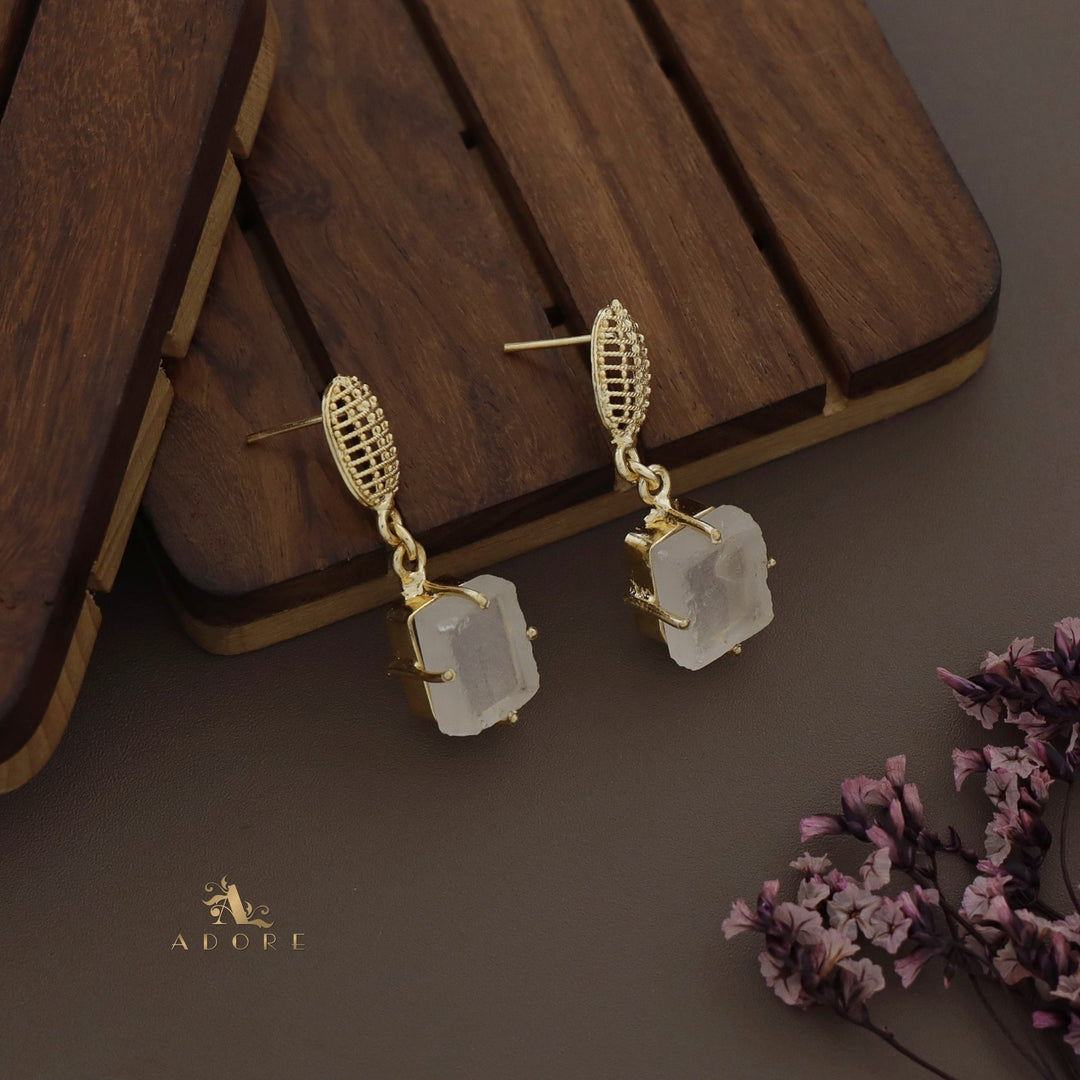Colonnade Rectangle Raw Stone Earring