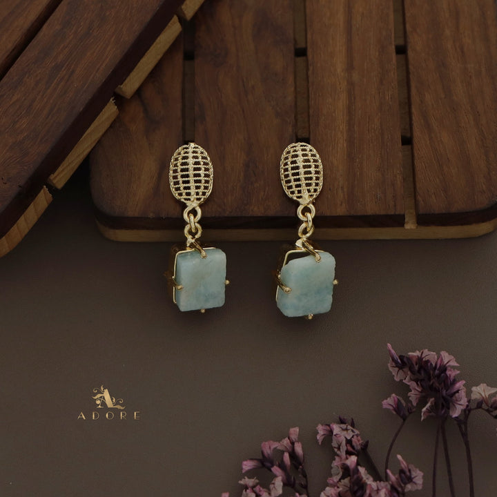 Colonnade Rectangle Raw Stone Earring