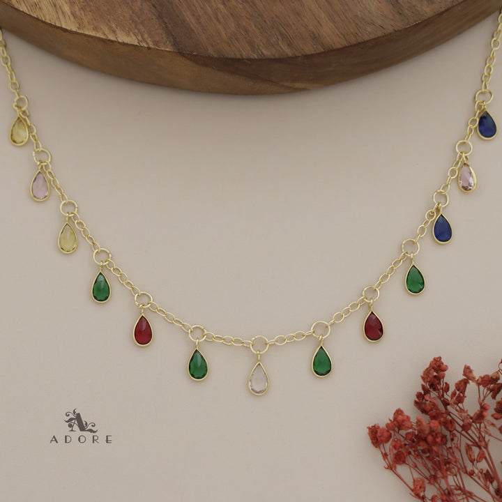 Multicolour Izora Glossy Rain Drops Neckpiece