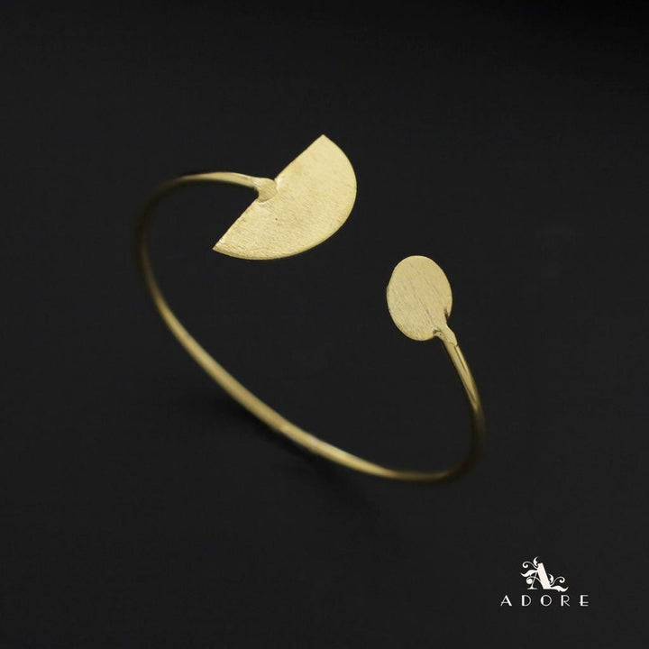 Golden Circle And Semi Circle Bangle