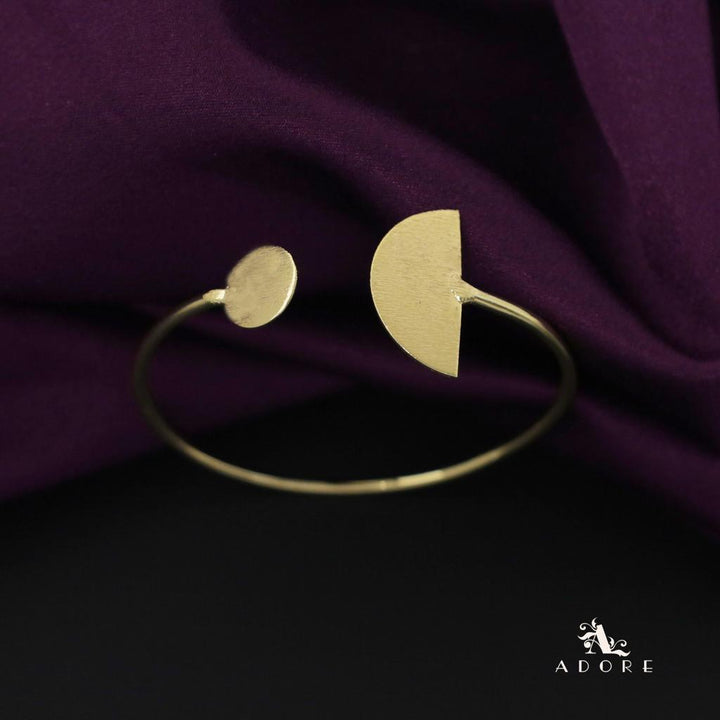 Golden Circle And Semi Circle Bangle