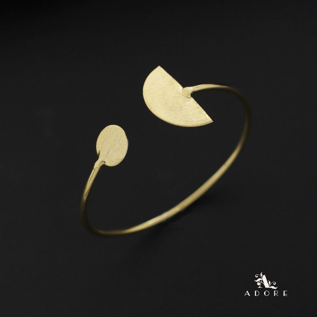 Golden Circle And Semi Circle Bangle