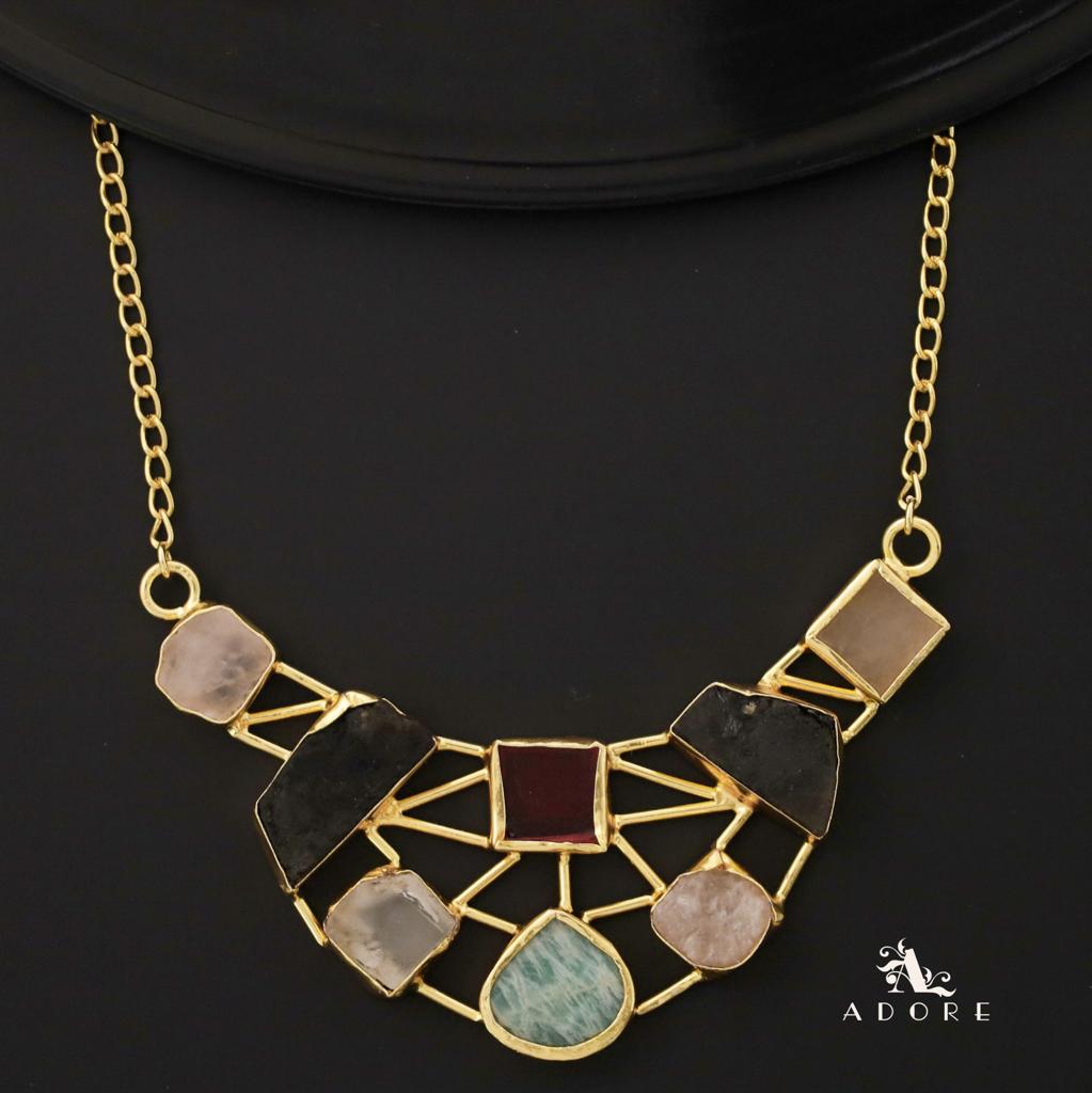 Multicolour Araiza Raw Stone Neckpiece