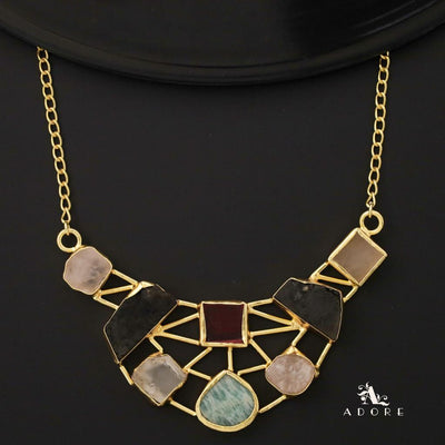 Multicolour Araiza Raw Stone Neckpiece