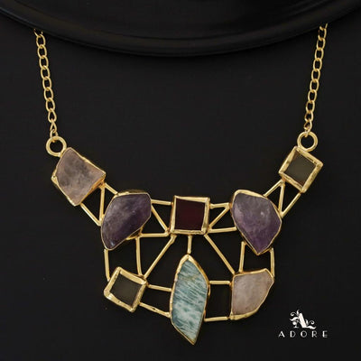 Multicolour Araiza Raw Stone Neckpiece