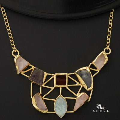 Multicolour Araiza Raw Stone Neckpiece
