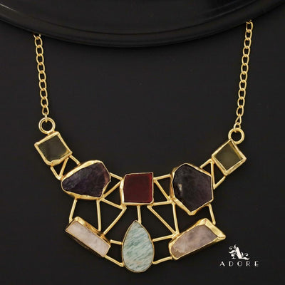 Multicolour Araiza Raw Stone Neckpiece