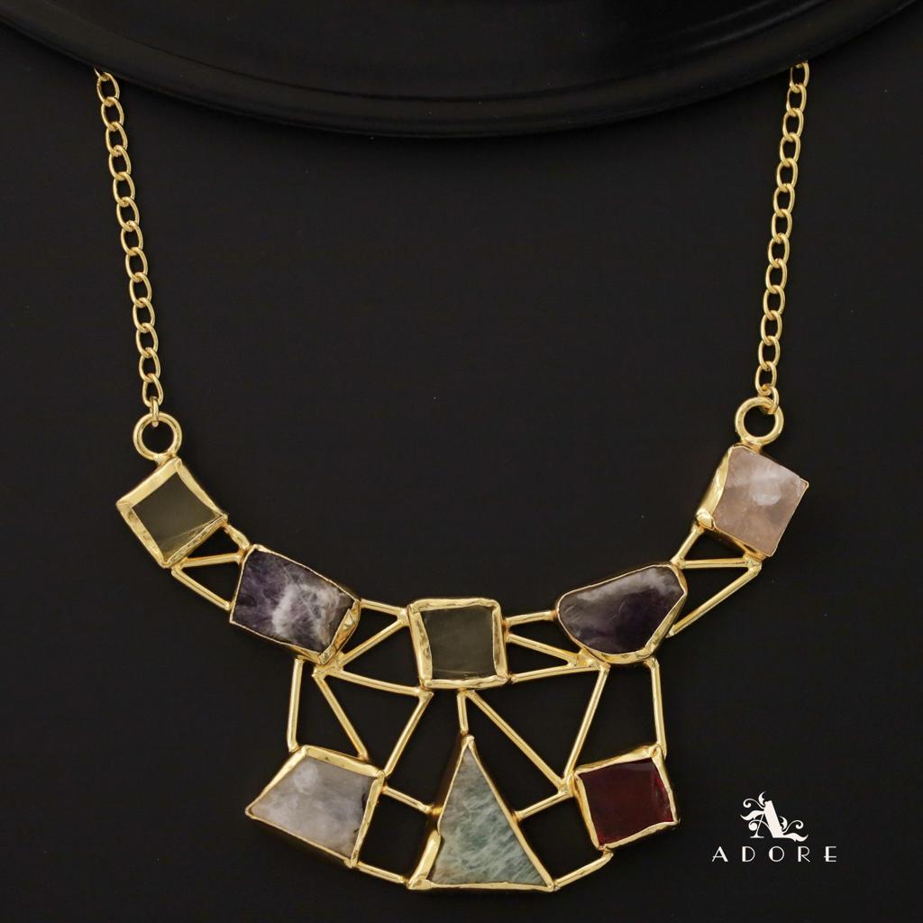 Multicolour Araiza Raw Stone Neckpiece