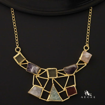 Multicolour Araiza Raw Stone Neckpiece