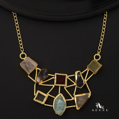 Multicolour Araiza Raw Stone Neckpiece