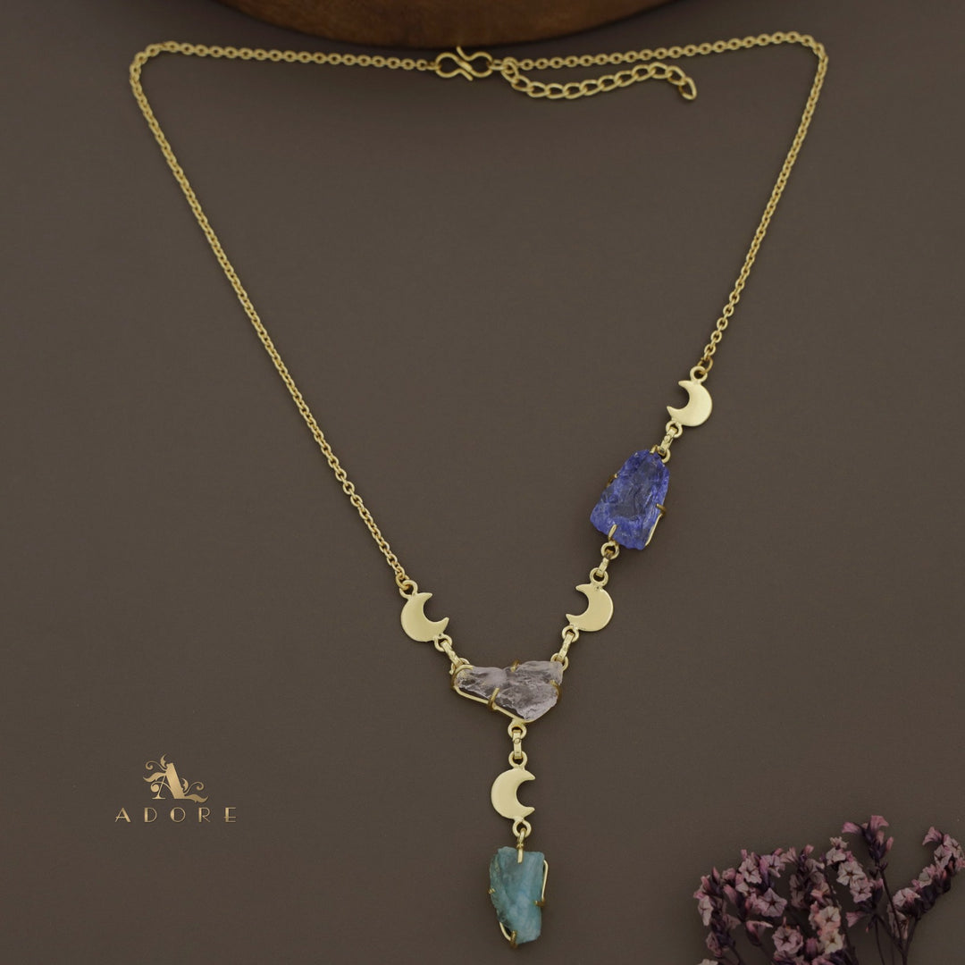 Deora Golden Moon Raw + Dyed Stone Neckpiece
