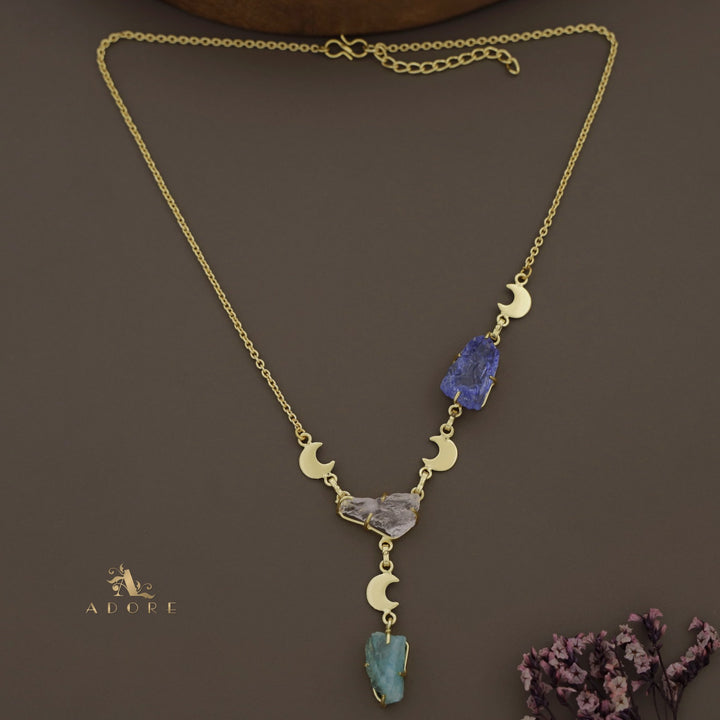 Deora Golden Moon Raw + Dyed Stone Neckpiece
