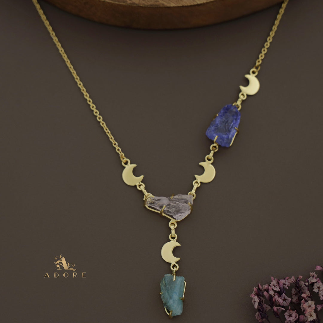 Deora Golden Moon Raw + Dyed Stone Neckpiece