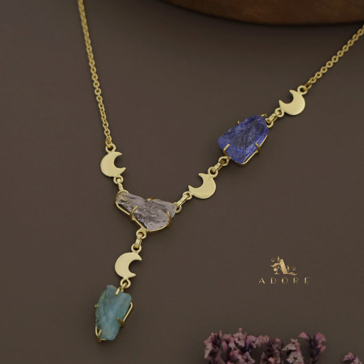 Deora Golden Moon Raw + Dyed Stone Neckpiece