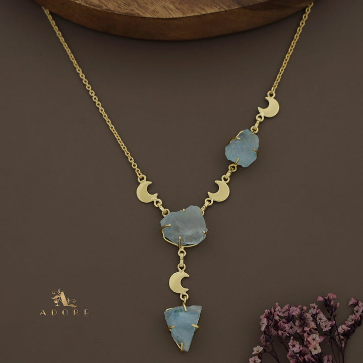 Deora Golden Moon Raw + Dyed Stone Neckpiece