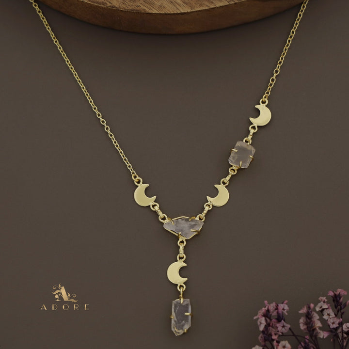 Deora Golden Moon Raw + Dyed Stone Neckpiece