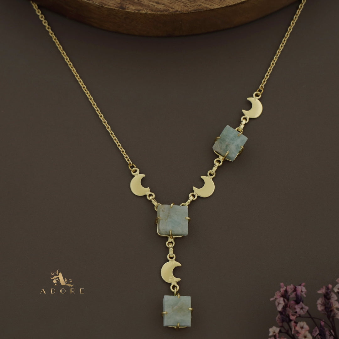 Deora Golden Moon Raw + Dyed Stone Neckpiece