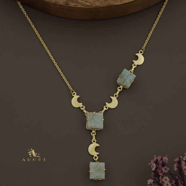 Deora Golden Moon Raw + Dyed Stone Neckpiece