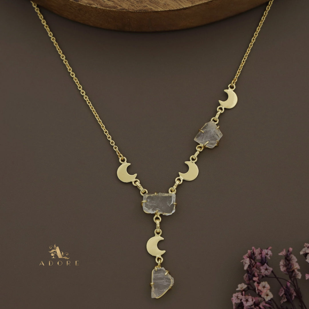 Deora Golden Moon Raw + Dyed Stone Neckpiece