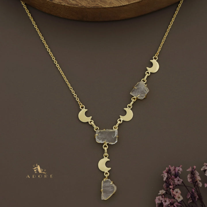 Deora Golden Moon Raw + Dyed Stone Neckpiece
