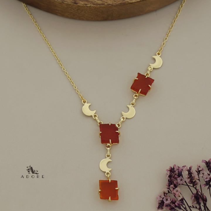 Deora Golden Moon Raw + Dyed Stone Neckpiece