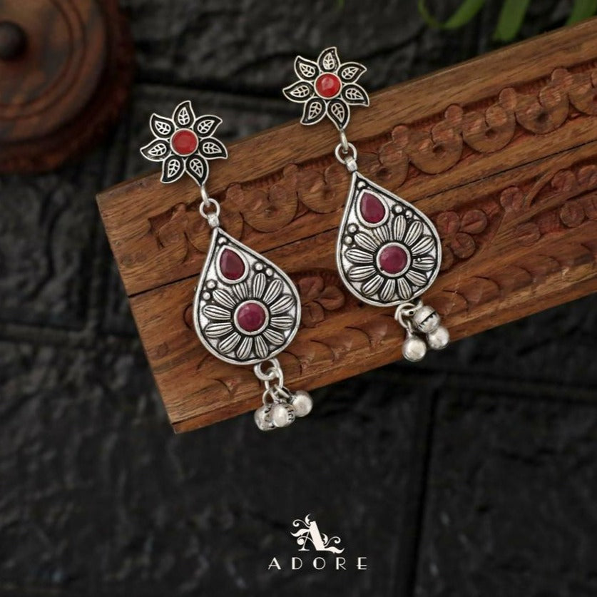 Jesica Flower Ghungroo Earring