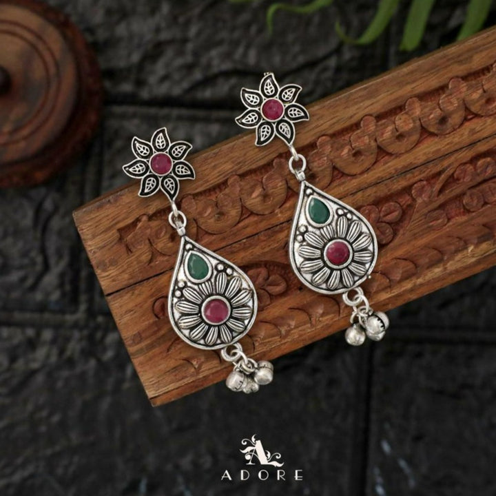 Jesica Flower Ghungroo Earring