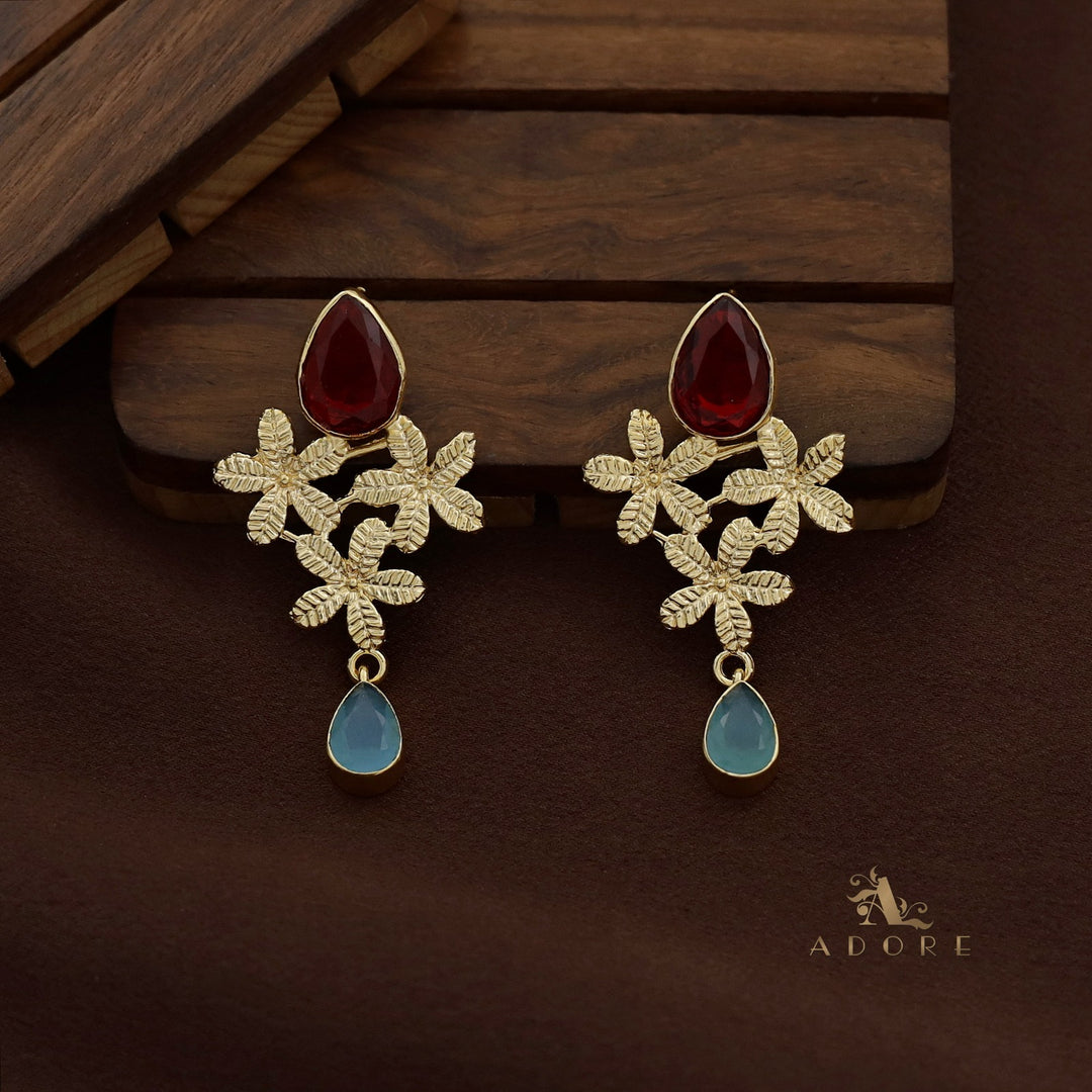 Rupasi Tri Flower Glossy Earring