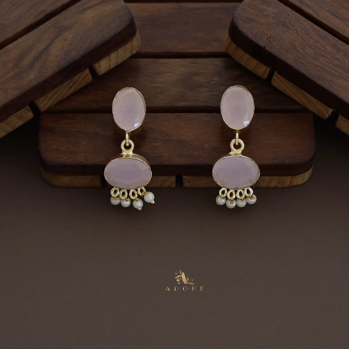 Linda Oval Glossy Cluster Pearl Neckpiece With Earring