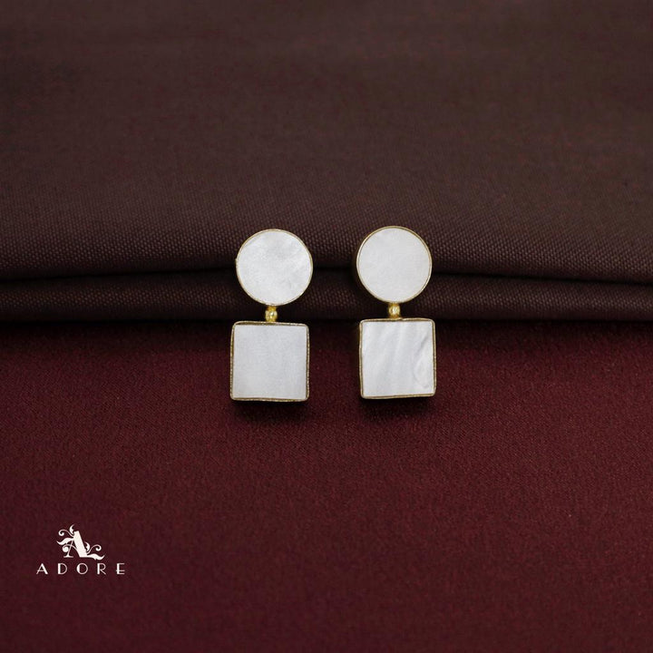 MOP Round And Square Earring