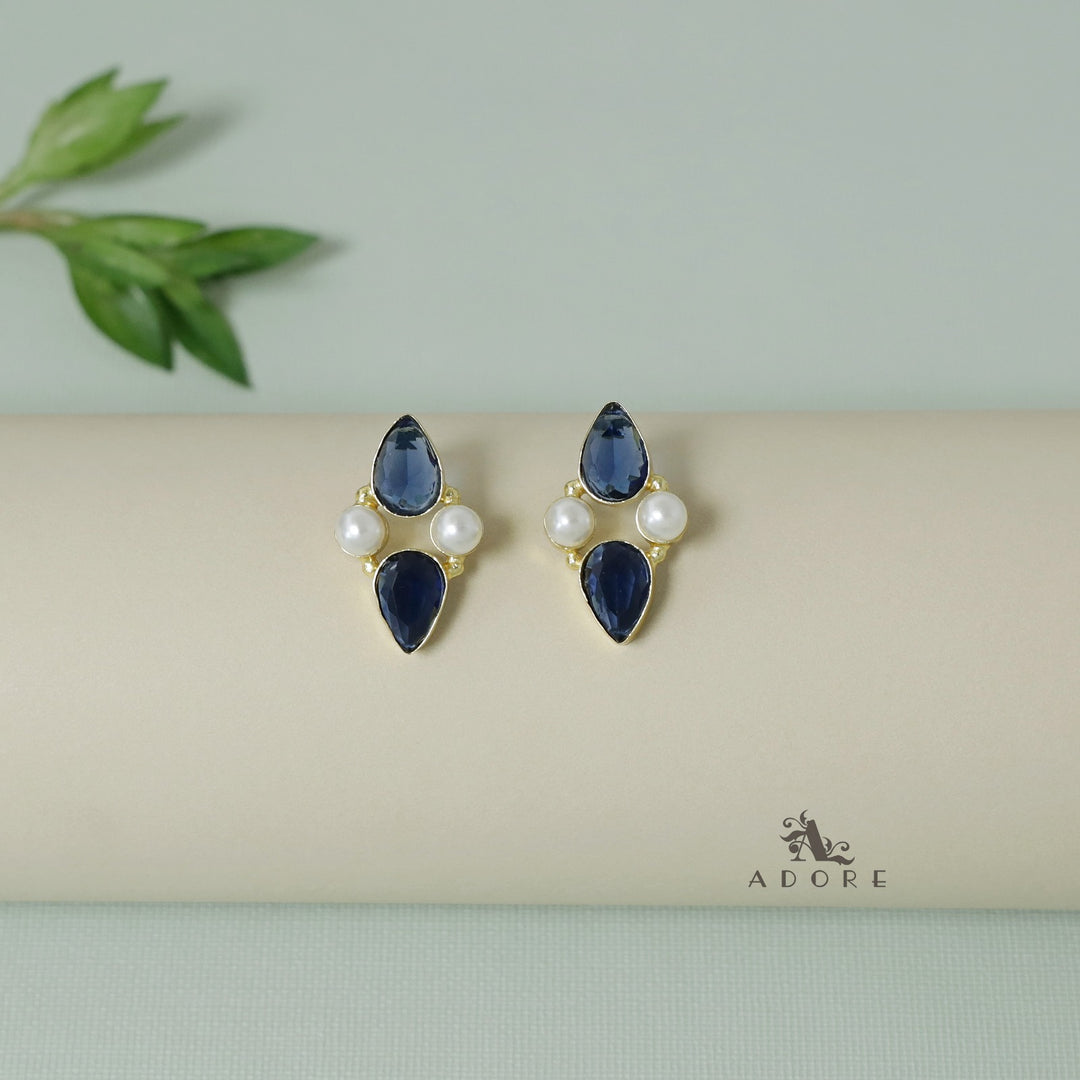 Dual Pearly Glossy Drop Earring