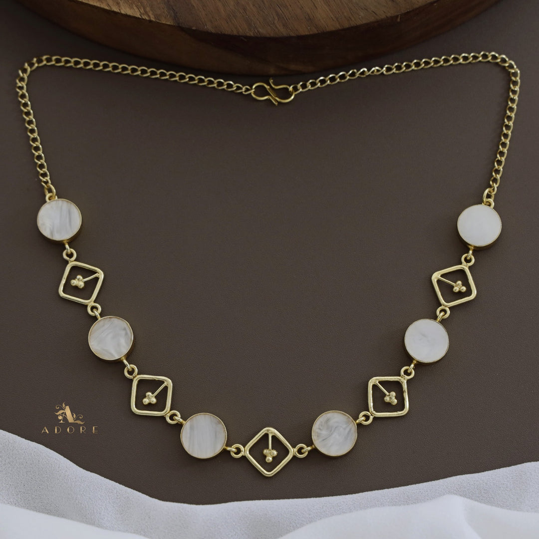 Himaya Glossy + MOP Diamond Choker / Short Neckpiece