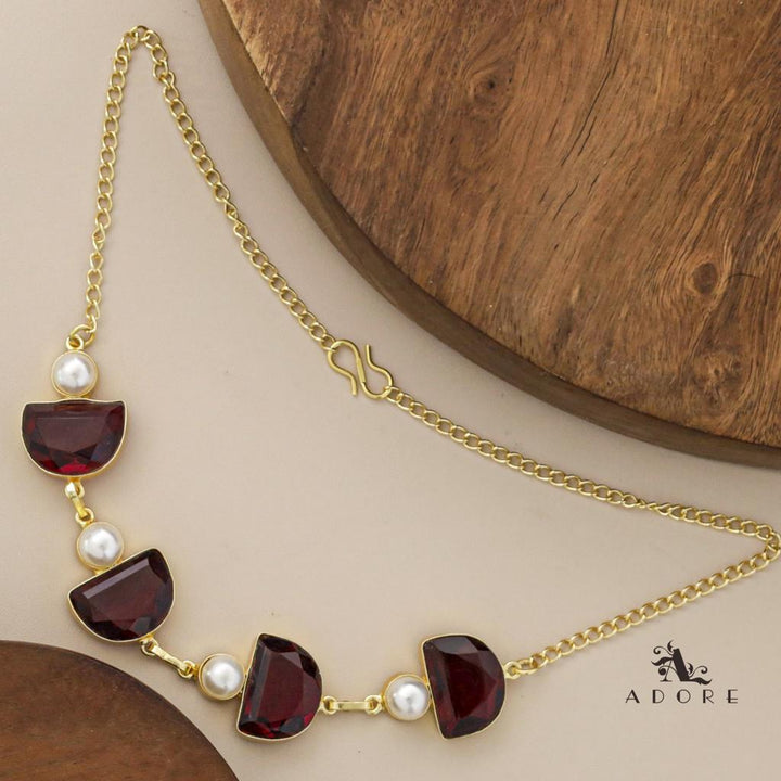 Semi Circle Glossy Pearl Choker