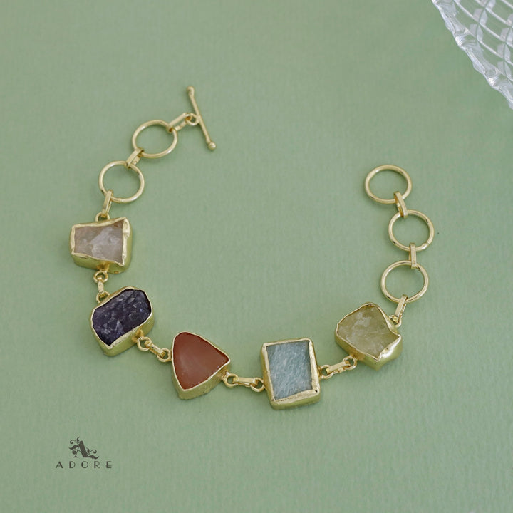 Multicolour Earthlike Raw Stone Bracelet