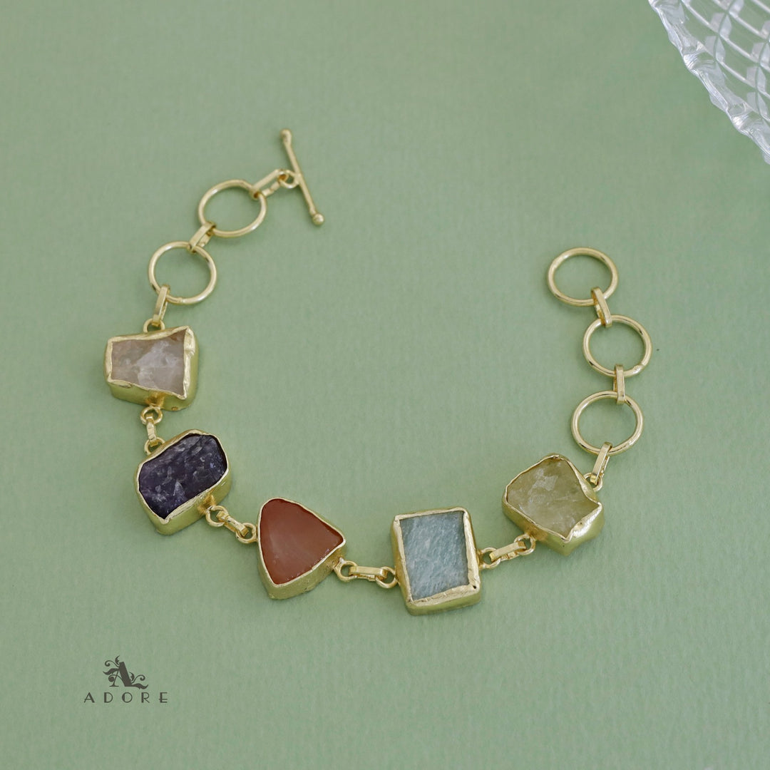 Multicolour Earthlike Raw Stone Bracelet