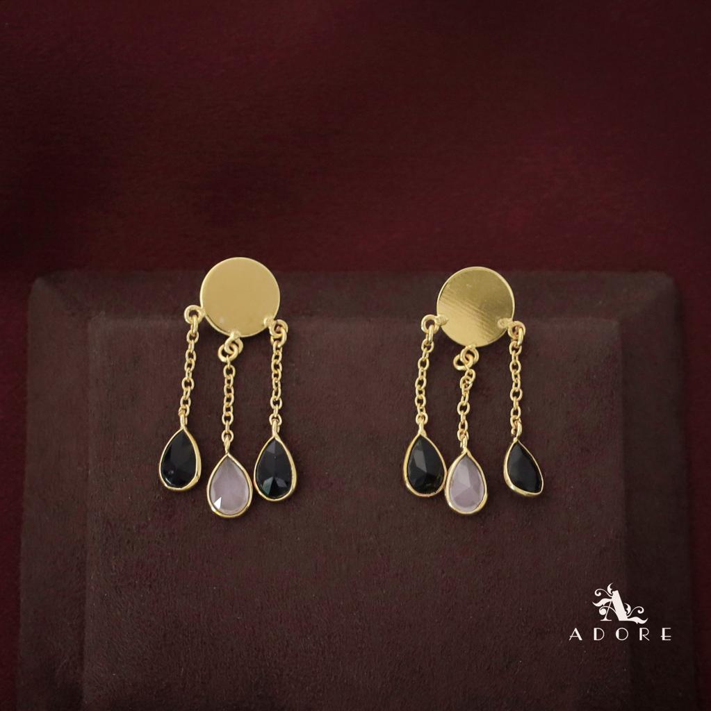 Ashia Gold Coin Rain Drops Earring