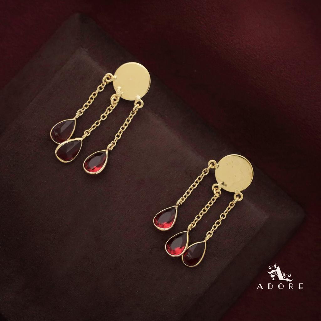 Ashia Gold Coin Rain Drops Earring