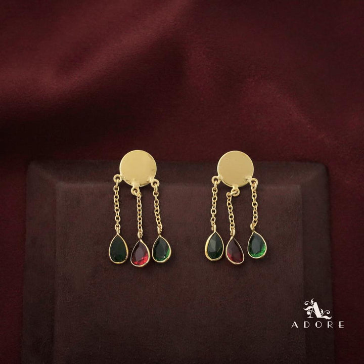 Ashia Gold Coin Rain Drops Earring