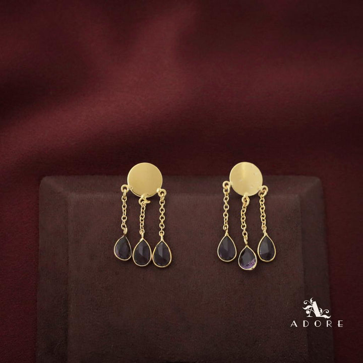 Ashia Gold Coin Rain Drops Earring