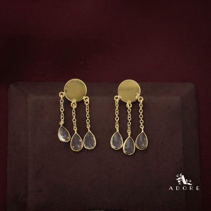 Ashia Gold Coin Rain Drops Earring